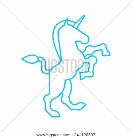 Unicorn Heraldic Symbol. Sign Animal For Coat Of Arms. Vector Illustration