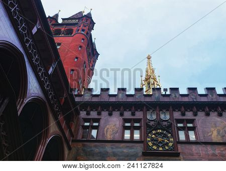 Basel, Switzerland - January 3, 2014: Fragment Of The Interior Of Town Hall In Basel. Basel Is A Thi