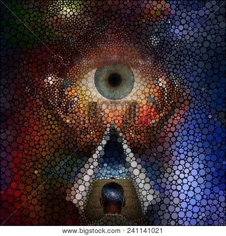 Abstract painting, human thoughts. Faith in God. 3D Rendering