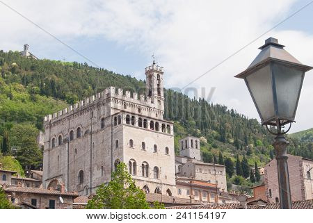 View Of Town Hall In The Medieval City Of Gubbio From San Giuliano District