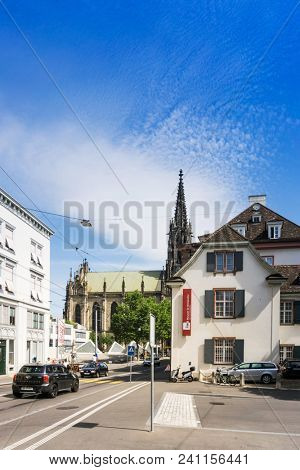BASEL, SWITZERLAND - June 16, 2017: Old Town of Basel, Switzerland