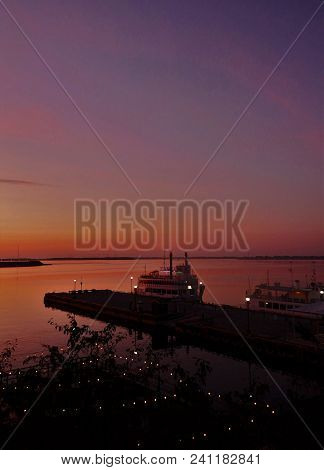 Kingston Harbor Pink Purple Sunset, Canada Ontario