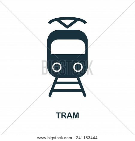 Tram Icon In Vector. Flat Style Icon Design. Vector Illustration Of Tram Icon. Pictogram Isolated On