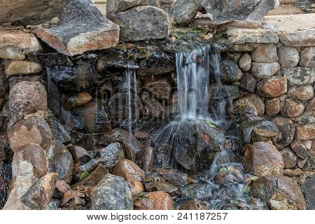 Water Falls With Rocks, Lubango. Angola. With Water In Movement.