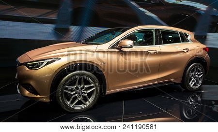 Frankfurt, Germany - Sep 16, 2015: Infiniti Q30 Premium Crossover Car Debut At The Frankfurt Iaa Mot