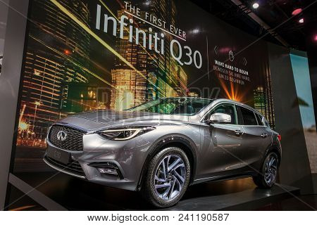 Frankfurt, Germany - Sep 16, 2015: Infiniti Q30 Premium Crossover Car Debut At The Frankfurt Iaa Mot