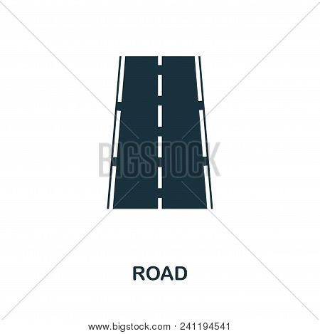 Road Icon. Flat Style Icon Design. Isolated Road Icon Pictogram On White Background.