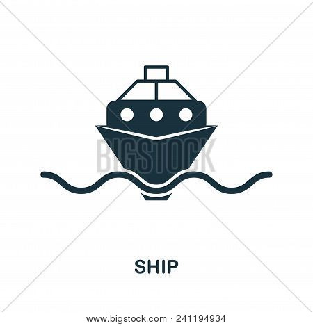 Ship Icon. Flat Style Icon Design. Isolated Ship Icon Pictogram On White Background.