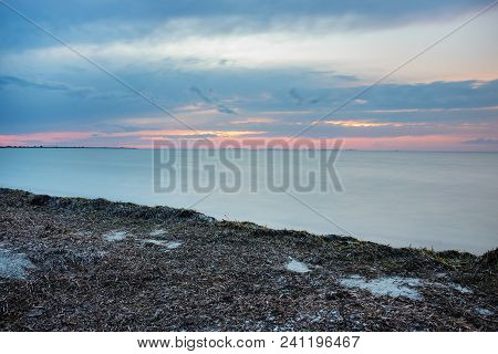 A Wild Beach And A Pigeon Sea Water On A Lovely Sunny Day