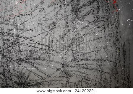 Abstract Chaotic Harched With Charcoal Background Closeup