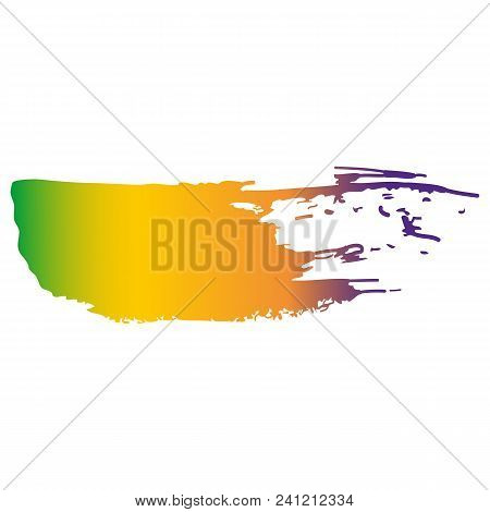 Lime Green, Yellow Watercolor Hand Painted, Colorful Gradient Stripes Isolated On White Background. 