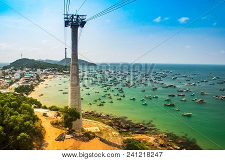 The Longest Cable Car Situated On The Phu Quoc Island In South Vietnam.