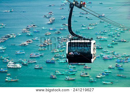The Longest Cable Car Situated On The Phu Quoc Island In South Vietnam.