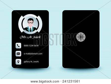 Vector Design Of Business Card Potrait Black