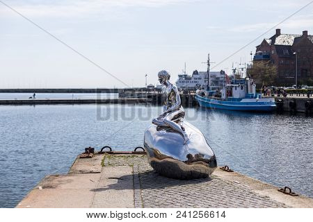 Elsinore, Denmark - April 28, 2018: Sculpture Han By Artists Elmgreen And Dragset Created In 2012