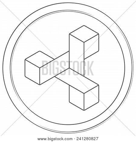 Zencash - Cryptocurrency Coin. Vector Line Zencash Icon. Lineart Illustration On White Background. I