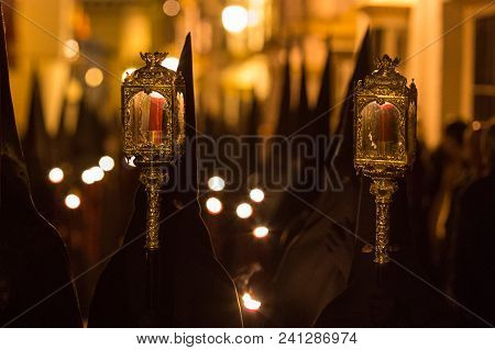 Marchena, Seville, Spain - March 30, 2018: Procession Of Holy Week(semana Santa) In Marchena, Sevill