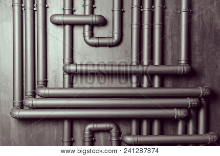Vintage Wall Texture Background With Plastic Pipes For Design And Creativity.texture Pattern Abstrac