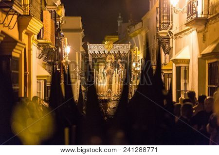 Marchena, Seville, Spain - March 30, 2018: Procession Of Holy Week(semana Santa) In Marchena, Sevill