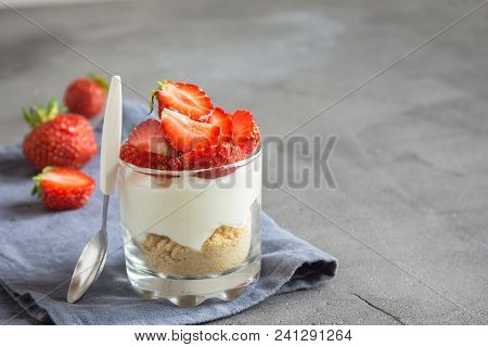 Strawberry Cheesecake In Glasses
