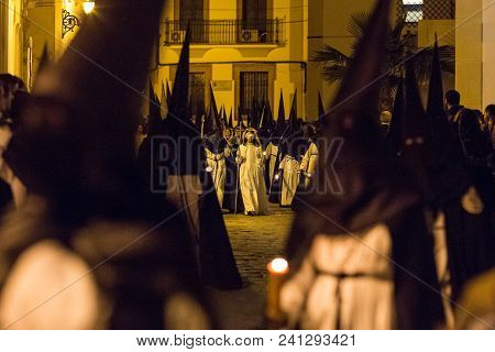 Marchena, Seville, Spain - March 31, 2018: Procession Of Holy Week(semana Santa) In Marchena, Sevill