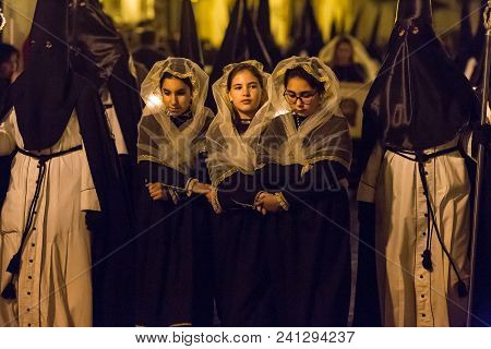 Marchena, Seville, Spain - March 31, 2018: Procession Of Holy Week(semana Santa) In Marchena, Sevill