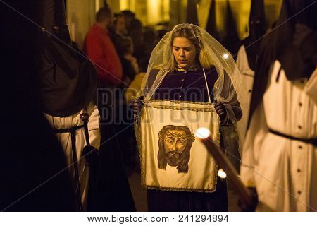 Marchena, Seville, Spain - March 31, 2018: Procession Of Holy Week(semana Santa) In Marchena, Sevill
