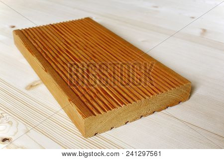Terrace Panel Made From Larch Wood.