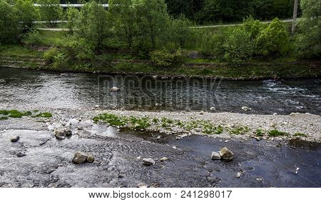 Opir River In The Carpathian National Park Skolevski Beskidy, Lviv Region Of Western Ukraine