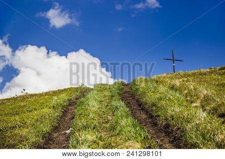 The Peak Of Carpathian Parashka Mountain, National Park Skolevski Beskidy, Lviv Region Of Western Uk