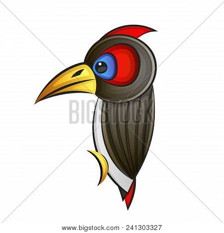 Woodpecker. Abstract Woodpecker On White Background. Eps 10. Vector Illustration