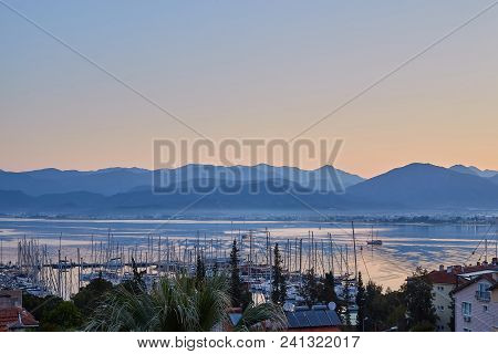 Beautiful Bay And Port Of Fethiye During Sunset, Turkey