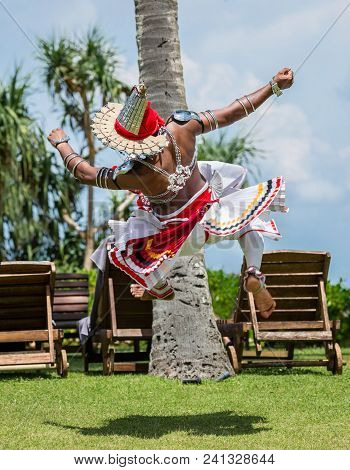 Sri Lanka, Bentota - 14 April 2018: National Lankan Dance On The Territory Of Avani Benton Spa & Res