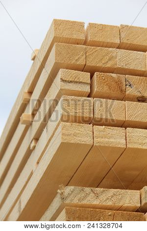 Stack Of New Wooden Studs