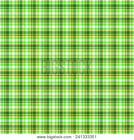 Fresh Green And White Tartan Fabric Textile Print Design Pattern