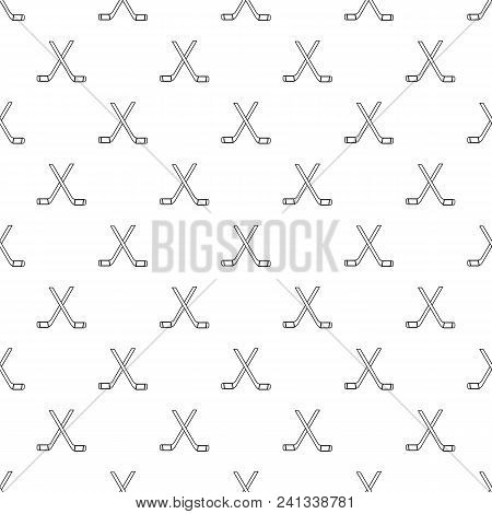 Two Crossed Hockey Sticks Pattern Vector Seamless Repeating For Any Web Design