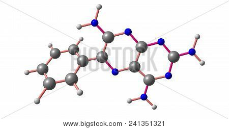 Triamterene Molecular Structure Isolated On White