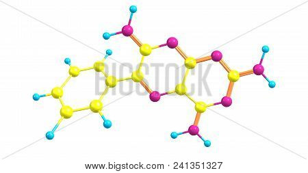 Triamterene Molecular Structure Isolated On White