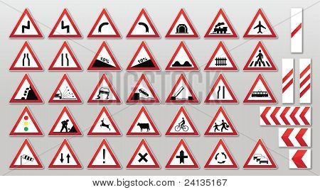 Verkeerstekens - waarschuwingen