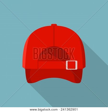 Back Of Red Baseball Cap Icon. Flat Illustration Of Back Of Red Baseball Cap Vector Icon For Web Des