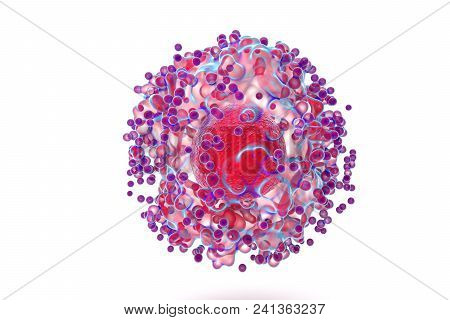 Biological Cell Isolated On Whithe Background Microscope 3d Illustration