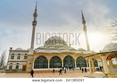 Makhachkala, Dagestan, Russia - March 8, 2018: Grand Mosque In Makhachkala, Yusuf Bei Cami Is The Ma