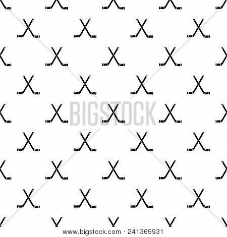 Two Crossed Hockey Sticks Pattern Vector Seamless Repeating For Any Web Design