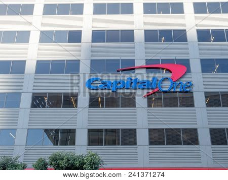 San Francisco, Ca - May 9, 2018: Capitalone, Finance And Credit Card Company, Office Location In Dow