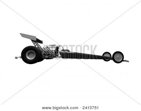 Dragster izolované boční pohled