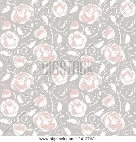 Seamless-wallpaper Pattern With Of Roses