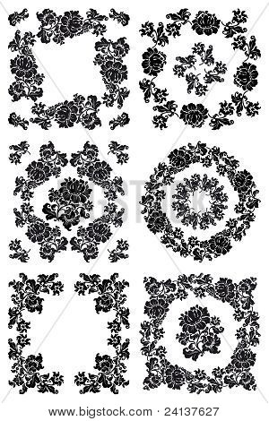 Motif floral en noir