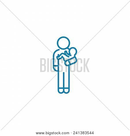 Babysitter Line Icon, Vector Illustration. Babysitter Linear Concept Sign.