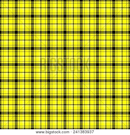 Yellow And Black Tartan Seamless Pattern Design Background