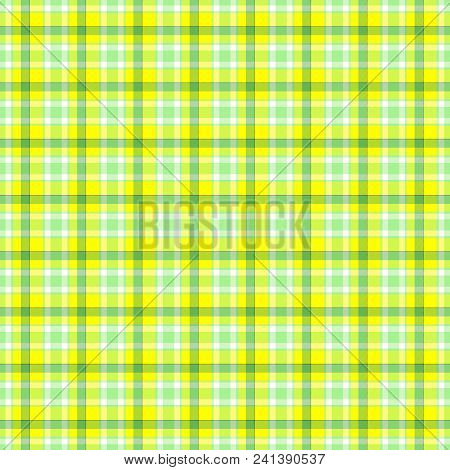Fresh Yellow Green Tartan Seamless Design Background Texture